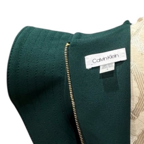 Calvin Klein Green Ruffle Sleeve Sheath Dress Green Size 4 Cocktail Party - Picture 7 of 10